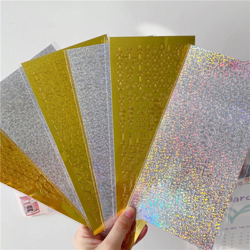 polco gold and silver chain sticker butterfly sticker sheet